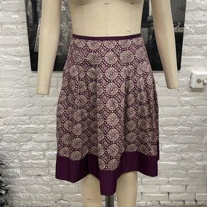 Talbots Petite Skirt, Purple Print, 12